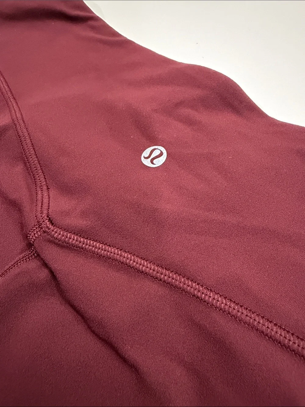 Lululemon Burgundy Athleisure Leggings with Lululemon Logo